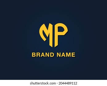 Minimal love initial letter MP logo. This icon incorporate with two love shape typeface in the creative way.It will be suitable for which company or brand name start those initial.