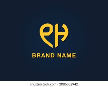 Minimal love initial letter PH logo. This icon incorporate with two love shape typeface in the creative way.It will be suitable for which company or brand name start those initial.