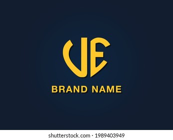 Logotipo mínimo de la letra de amor inicial UE. Este icono incorpora dos tipos de formas de amor de forma creativa.Será adecuado para qué empresa o nombre de marca inician esas iniciales