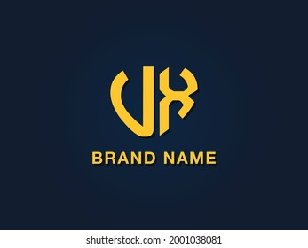 Logotipo de letra inicial de amor mínima UX. Este icono incorpora dos tipos de formas de amor de forma creativa.Será adecuado para qué empresa o nombre de marca inician esas iniciales