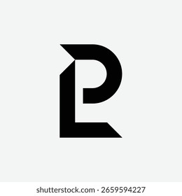 Minimal LP or PL abstract logo ideal for finance, stock market, and investment-related brand identity.