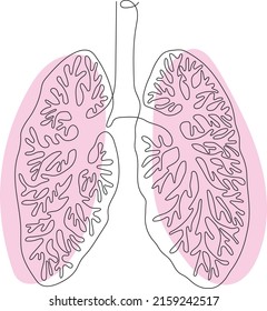 Minimal lungs line art images