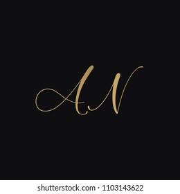 Minimal luxurious elegant AN NA A N artistic black and golden color initial based letter icon logo.