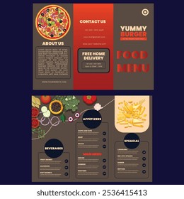 minimal luxurious restaurant food menu design 