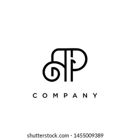 Minimal Luxury AP Initial Based White and Black color logo.
