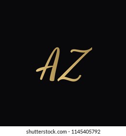 Minimal Luxury AZ Initial Based Golden and Black color logo