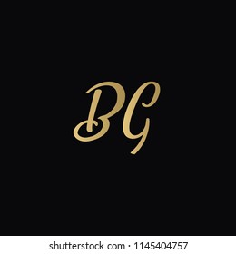 Minimal Luxury BG Initial Based Golden and Black color logo
