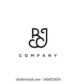 Minimal Luxury BJ Initial Based White and Black color logo.