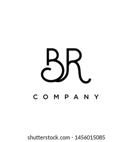 Minimal Luxury BR Initial Based White and Black color logo.