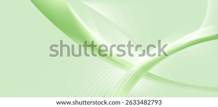 Minimal luxury branding background with green curved lines for cosmetic background