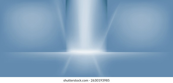 Minimal luxury branding design with gloiwng blue white gradient for cosmetic background or Social ads banner