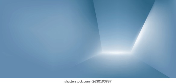 Minimal luxury branding design with gloiwng blue white gradient for cosmetic background or Social ads banner