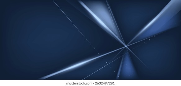 Minimal luxury branding design with glowing white lines with blue gradient for cosmetic background or Social ads banner