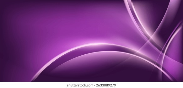 Minimal luxury branding design with glowing curve lines and purple gradient for cosmetic background