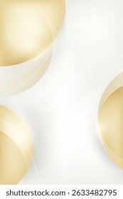 Minimal luxury branding design with Gold circle and white gradient background for cosmetic background or Social ads banner