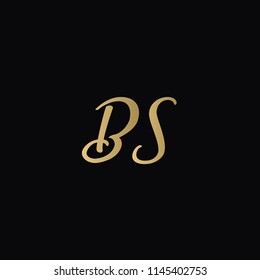 Minimal Luxury BS Initial Based Golden and Black color logo