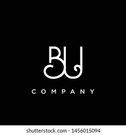 Minimal Luxury BU Initial Based White and Black color logo.