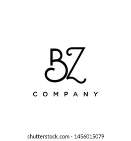 Minimal Luxury BZ Initial Based White and Black color logo.