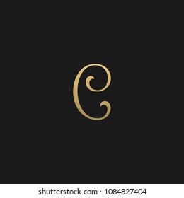 Minimal Luxury C Initial Based Golden and Black color logo