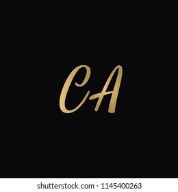 Minimal Luxury CA Initial Based Golden and Black color logo