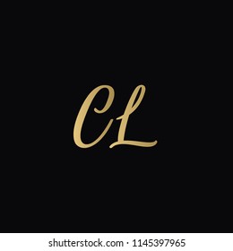 Minimal Luxury CL Initial Based Golden and Black color logo