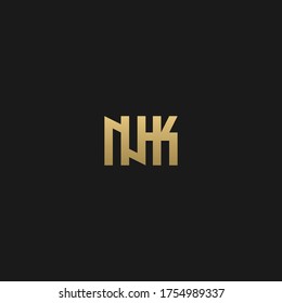 Minimal luxury classic elegant initial NK KN N K logotype letter icon logo