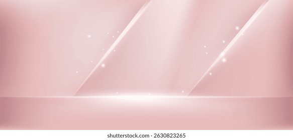 Minimal luxury cosmetic ads gradient pink background vector. Social ads design