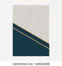 Minimal luxury Cover design with pattern element for menu, invitation card, banner book design vector