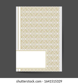 Minimal luxury Cover design with pattern element for menu, invitation card, banner book design vector