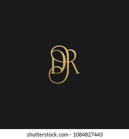 Minimal Luxury DR Initial Based Golden and Black color logo