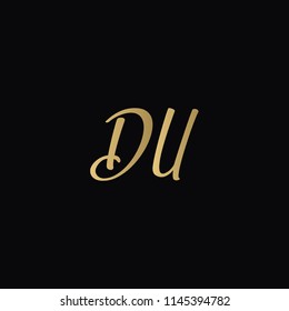Minimal Luxury DU Initial Based Golden and Black color logo