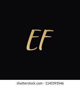 Minimal Luxury EF Initial Based Golden and Black color logo