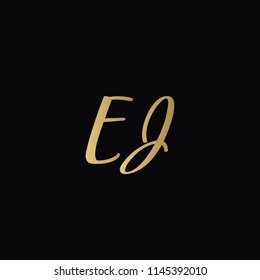 Minimal Luxury EJ Initial Based Golden and Black color logo
