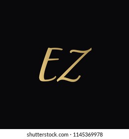 Minimal Luxury EZ Initial Based Golden and Black color logo