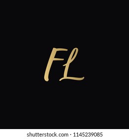 Minimal Luxury FL Initial Based Golden and Black color logo