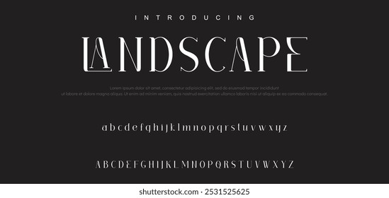 Minimal luxury font alphabet logo. Typography beauty fashion elegant minimalist serif italic fonts decorative wedding vintage retro logos. 