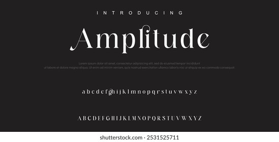 Minimal luxury font alphabet logo. Typography beauty fashion elegant minimalist serif italic fonts decorative wedding vintage retro logos. 