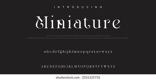 Minimal luxury font alphabet logo. Typography beauty fashion elegant minimalist serif italic fonts decorative wedding vintage retro logos. 