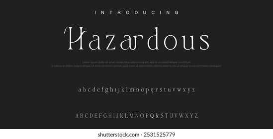 Minimal luxury font alphabet logo. Typography beauty fashion elegant minimalist serif italic fonts decorative wedding vintage retro logos. 