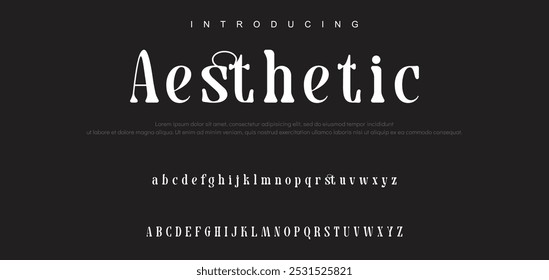 Logotipo de fonte de luxo mínimo alfabeto. Tipografia beleza moda elegante minimalista serif italic fontes decorativo casamento vintage retro logos. 