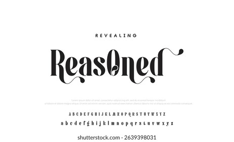 Minimal luxury font alphabet logo. Typography beauty fashion elegant minimalist serif italic fonts decorative wedding vintage retro logos. vector illustration