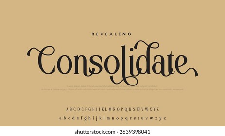Minimal luxury font alphabet logo. Typography beauty fashion elegant minimalist serif italic fonts decorative wedding vintage retro logos. vector illustration