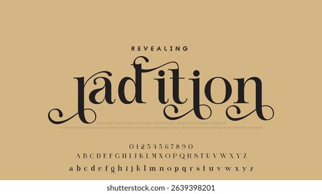 Minimal luxury font alphabet logo. Typography beauty fashion elegant minimalist serif italic fonts decorative wedding vintage retro logos. vector illustration