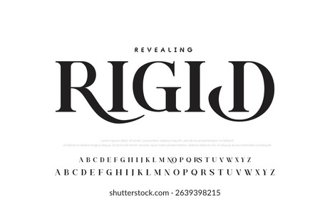 Minimal luxury font alphabet logo. Typography beauty fashion elegant minimalist serif italic fonts decorative wedding vintage retro logos. vector illustration