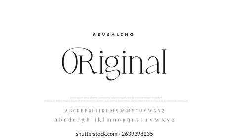 Minimal luxury font alphabet logo. Typography beauty fashion elegant minimalist serif italic fonts decorative wedding vintage retro logos. vector illustration