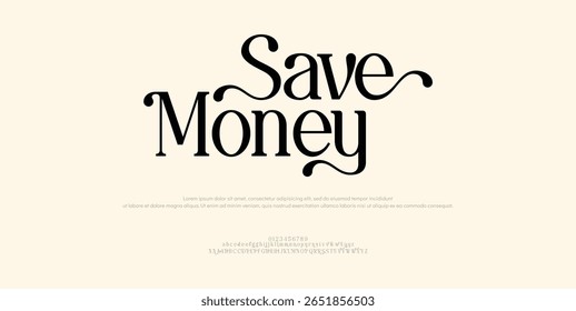 Logotipo de alfabeto de fonte minimal Luxury. Tipografia bela moda elegante clássico letras serif itálico fontes decorativas casamento vintage marca logos. ilustração vetor