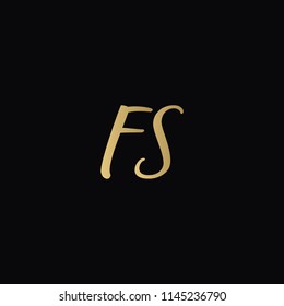 Minimal Luxury FS Initial Based Golden and Black color logo