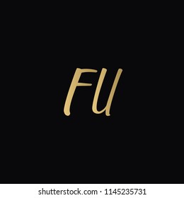 Minimal Luxury FU Initial Based Golden and Black color logo