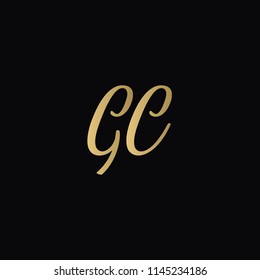 Minimal Luxury GC Initial Based Golden and Black color logo