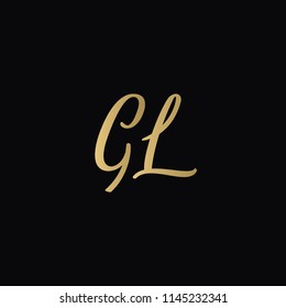 Minimal Luxury GL Initial Based Golden and Black color logo